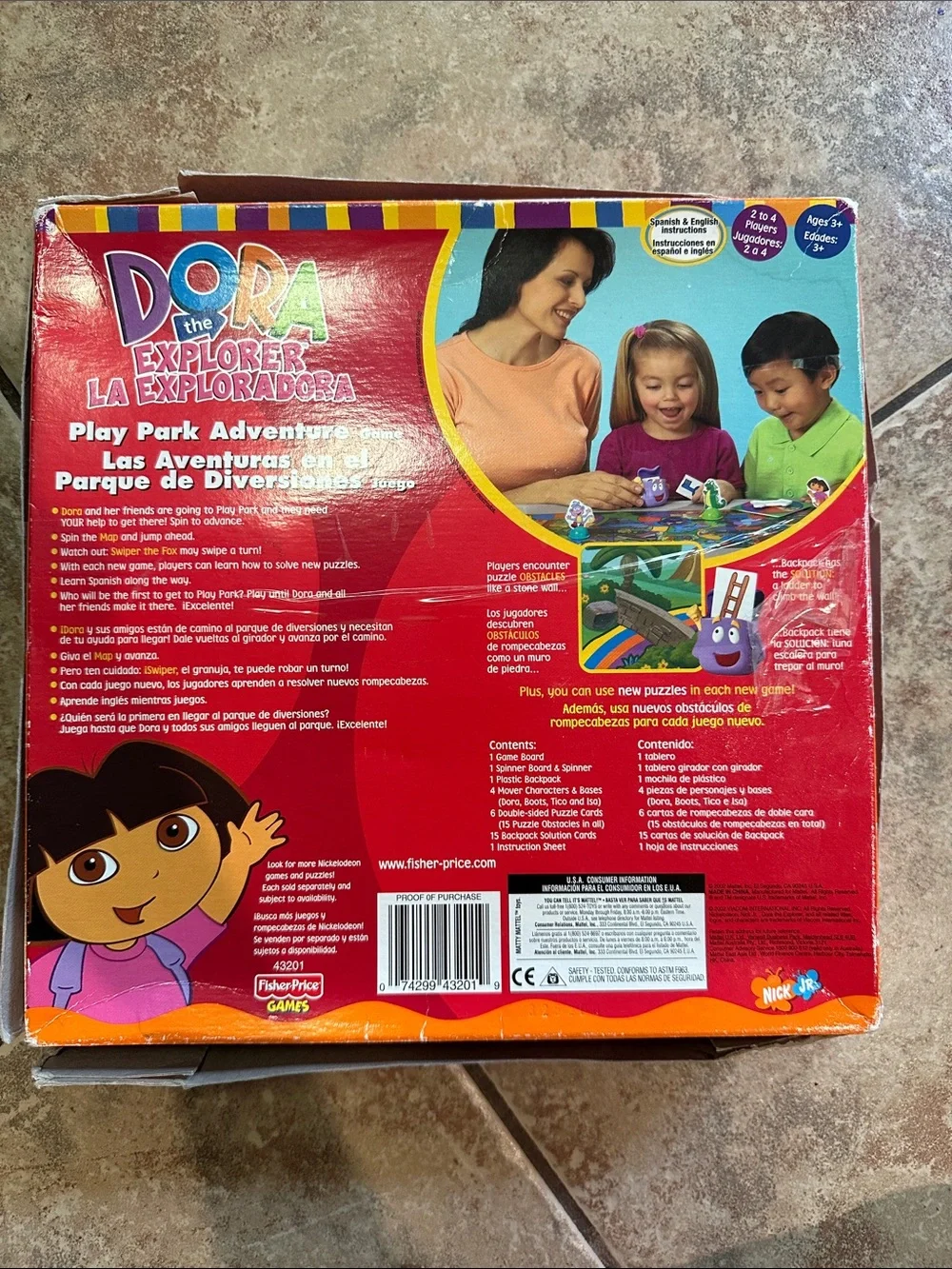 Vintage 2002 Dora Explorer Play Park Adventure Game Complete Fisher Price